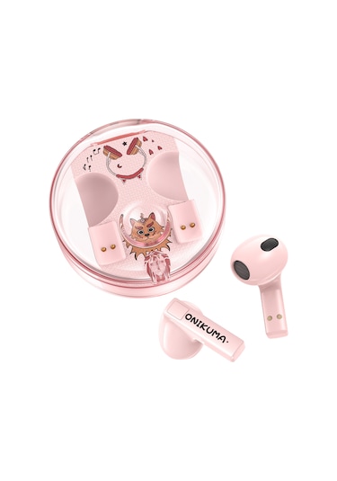 Onıkuma T301 Şeffaf Karikatür Kablosuz Bluetooth Kulaklık Pembe