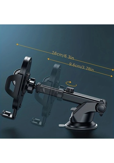 Primepickings Black- Araç Telefon Tutucu Uzun Kollu Emniyetli Telefon Tutucu Sabitleme Aparatı