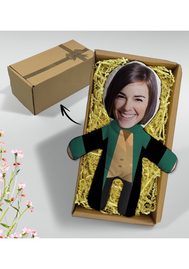 Bk Gift Hediye Kutusunda Kişiye Özel Fotoğraflı Kadın Hakim Tasarımlı Bebek Yastık, Arkadaşa Hediye, Sevgiliye Hediye, Doğum Günü Hediyesi