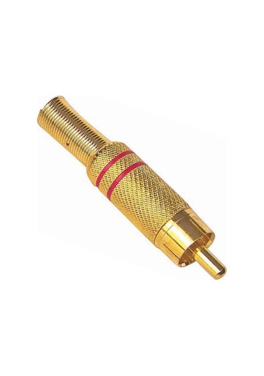 Tos Fiş Metal Altın Gold Erkek Konnektör Siyah-kırmızı Kodlu Rc
