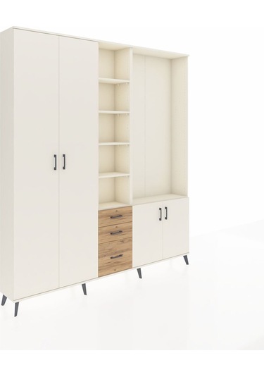 Arges Dolap 13 Raflı 3 Çekmeceli 4 Kapaklı 220x30x243 Aytaşı-aytaşı/çam Aytası/atlas Çam