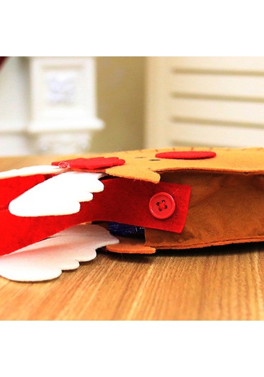 Geeksen Korkusuz Kumaş Noel Hediye Çantası - Kar Tanrısı Desenli Şeker Çantası, Büyük Kapasiteli Noel Dekorasyonu