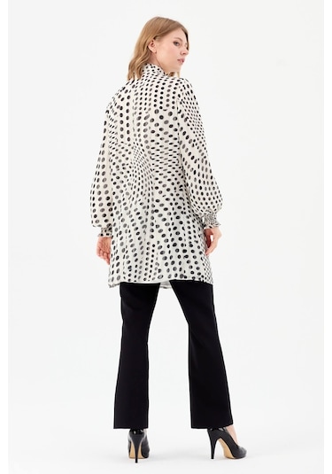 Emprime Puan Desenli Tunik Pantolon Takım Siyah-siyah Siyah