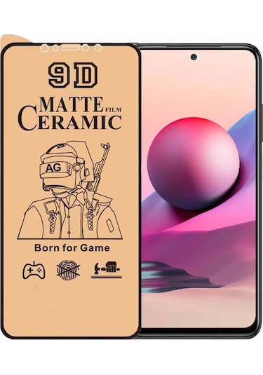 Xiaomi Redmi Note 10s Ekran Koruyucu 9d Mat Seramik Nano Kırılmaz Cam