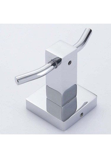 Fortunelane Krom Kaplama Bakır Çift Kanca, Kare Modern Havlu/elbise Tutucu - Zincir Alaşımlı Banyo Duvar Kurulu, Dayanıklı Diğer