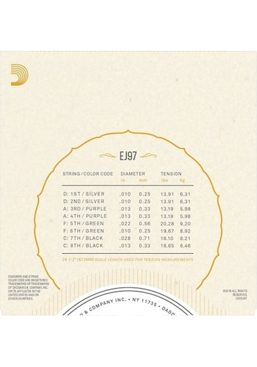 D'Addario Ej97  Buzuki Teli