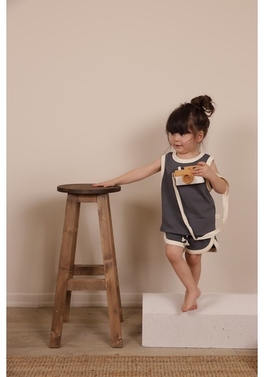 Antrasit Unisex Atlet Şort Takım Gri