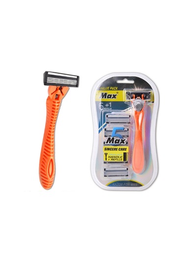 Sones Beş Katmanlı Paslanmaz Çelik Tek Kullanımlık Kesici Başlık Tek Kullanımlık Manuel Tıraş Makinesi Turuncu