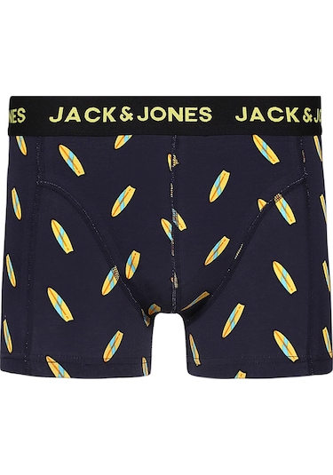 Jack & Jones 3'lü Desenli Karışık Boxer Paketi- Printed 12214907 Navy Blazer Çok Renkli