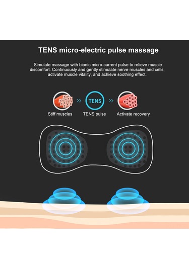 Teltree Taşınabilir Boyun Ve Omuz Masaj Cihazı - 6 Mod, 9 Şiddet Ayarlı, Uzaktan Kumandalı Siyah Masaj Yastığı Siyah