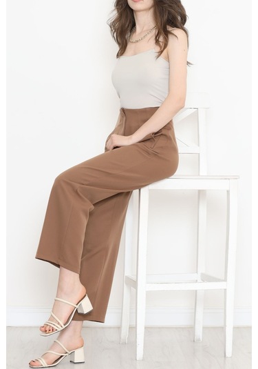 Mokashopin - Beli Pensli Pantolon Kahve - 20857.683. 001