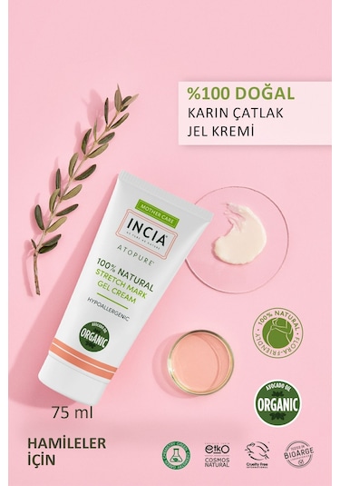 INCIA %100 Doğal Karın Çatlak Jel Kremi Organik Avokado Yağı 75 ML
