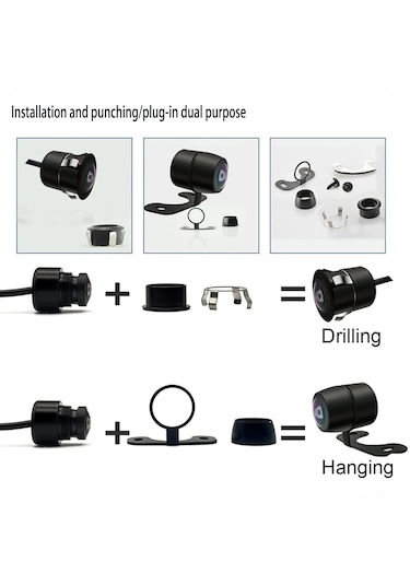 Universal Geri Görüş Kamerası 200 Geniş Açı Ip68 Su Geçirmez 12v Renkli Araç Kamerası