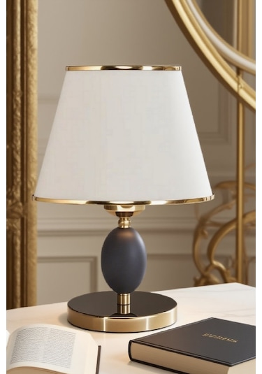 Beyaz Şapkalı Yumurta Gövde Masa Lambası Gece Lambası Dekoratif Abajur Beyaz