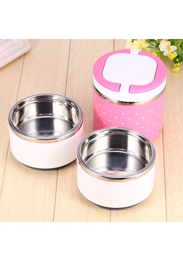 3 Katmanlı Yalıtımlı Paslanmaz Çelik Termal Öğle Yemeği Kutusu, Sıcak Yiyecekler İçin Gıda Kabı Çok Renkli