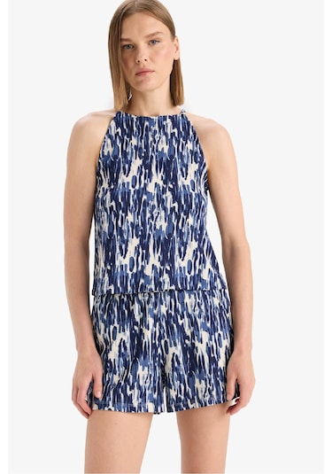 Defacto Regular Fit Desenli Cepli Bürümcük Şort F4442ax25smnv42 Lacivert