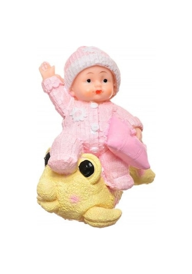 Decotown Hediyelik Sevimli Pembe Bebek Biblo Polyester Süs Eşyası
