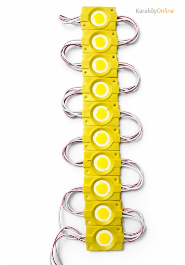 12volt 2.4watt Kare Cob Modül Led Ip65 Dış Mekan 10 Adet Sarı