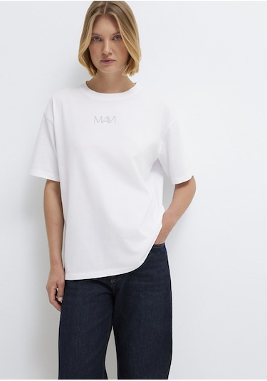 Mavi - Mavi Logo Baskılı Beyaz Tişört 1613884-620