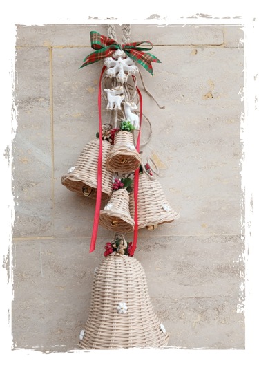 Bambu Noel Çanı 5'li Dekoratif Tasarım 53cm
