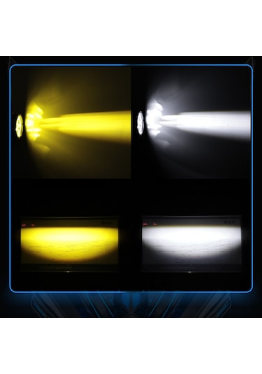 Motosiklet Profesyonel Led Sis Farı Kiti Renk Kapaklı 100w Modlu Beyaz + Kapak İle Sarı Sis Farı