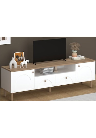 Just Home 2 Kapak 2 Çekmeceli Bohem Tv Ünitesi - Beyaz / Sepet - 55x44x180 Cm Beyaz / Sepet Just Home 2 Kapak 2 Çekmeceli Bohem Tv Ünitesi - Beyaz / Sepet - 55x44x180 Cm Beyaz / Sepet