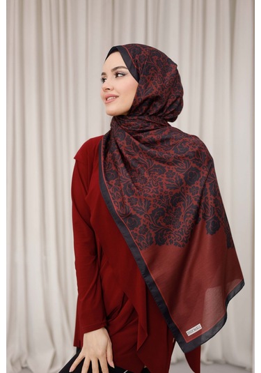 Mimiyum Nevra Desen Soft Şal Bordo