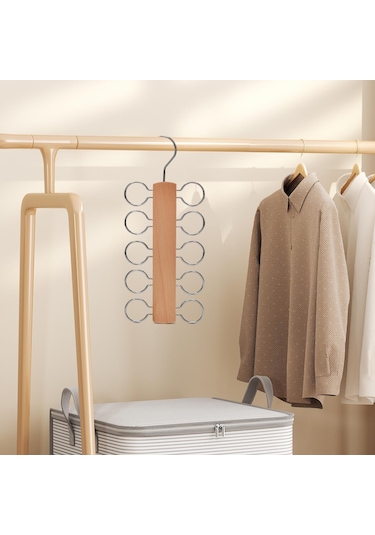 Homyl Kravat Askısı Şal Organizatör Uzay Tasarruf Eşarp Odun Odun Diğer