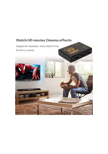Hdmi Çoklayıcı 3 Port 4K Kumandalı Ultra Hd Hdmi Switch Splitter