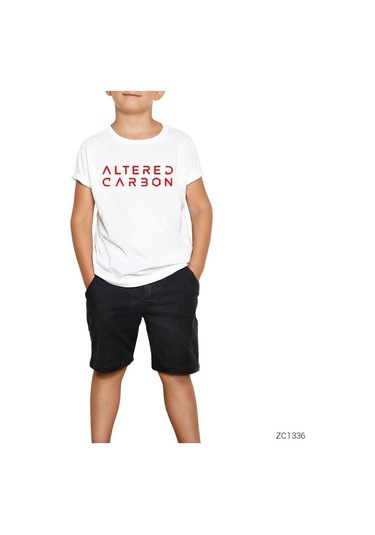 Altered Carbon 1 Beyaz Çocuk Tişört Siyah