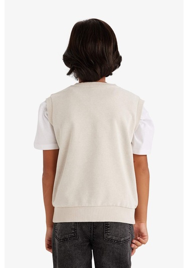 Defacto Erkek Çocuk V Yaka Yıkamalı Süveter G1819a825aubg779 Bej