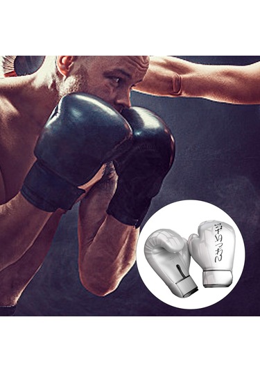 Boks Antrenman Eldiveni Müsabaka Muay Thai Egzersiz Dövüşü Boks Torbası Eldiveni 10oz Beyaz