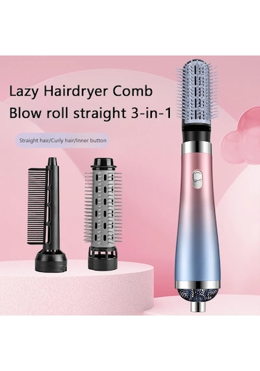 Lixiaqu01 3in1 Tembel Saç Kurutma Makinesi Tarak Sıcak Hava