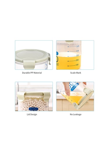 Yaleker Hava Geçirmez Pp Gıda Saklama Kabı - Kuru Gıda, Tahıl Ve Kahve Depolama Yeşil