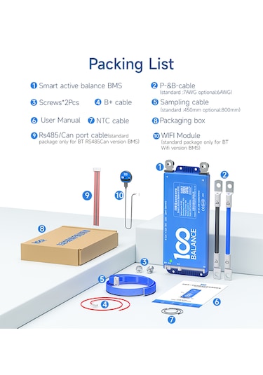 Unisun 100 Balance Bms 8-24s 100ah Smart Bluetooth Lifepo4