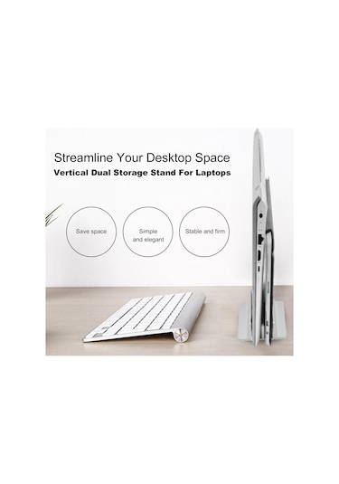 Geeroyoo "çift Yuvalı Ayarlanabilir Dikey Dizüstü Standı - Hafif Ve Dayanıklı Alüminyum Tasarım"