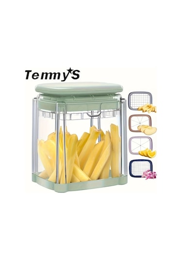 Dashanshop 1 Takım Çok Amaçlı Light Green Manuel Sebze Ve Meyve Doğrayıcı Paslanmaz Çelik Bıçaklı Dilimleme Doğrama Ve Dilimleme İçin Mutfak Malzemeleri 1 Parça