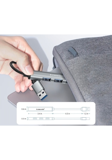 Lemorele 4'in 1'i Hub Çoklayıcı Usb Girişli 4 Port 3.0 480mbps