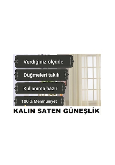 Güneşlik Perde Kalın Saten 1.Kalite Güneşe Dayanıklı Puntalı Şok. (397828405) Kırık Beyaz