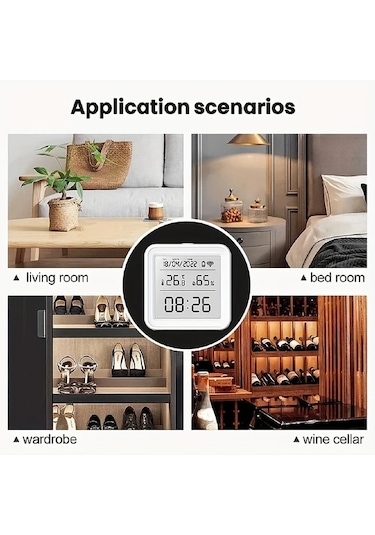 Motion003 24 Saatlik Tuya Akıllı Wifi Sıcaklık Nem Dedektörü Higrometre Sensörü Alexa Google Home Uyumlu