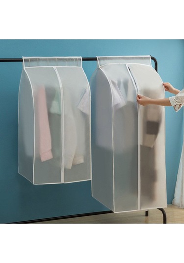 Gajeena Büyük Boy Askılı Giysi Koruma Kılıfı - Şeffaf, Fermuarlı, Toz Ve Nem Geçirmez Şeffaf