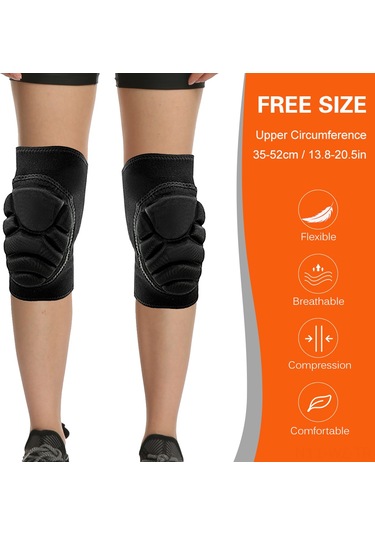 Wezone Ekstra Kalın Sünger Dizlik - Basketbol, Dans Ve Outdoor Sporlar İçin Rahat Koruma Siyah