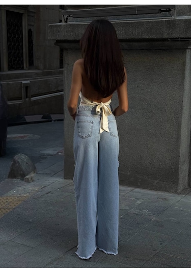 Free Blue Tasarım Baggy Jean Pantolon Açık Mavi