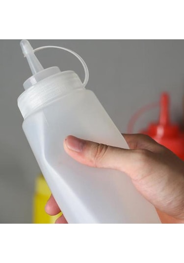 Sarı Mutfak Plastik Salata Sıkma Şişesi 8 Oz Sos Sirke Yağı Ketçap Aracı İçin