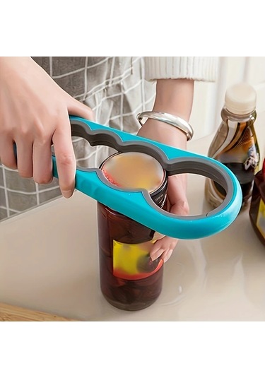 Xuweiwei Yeşil 4ü1 Açacak Kaymaz Tutamaklı Kompakt Kapak Açma Makinesi Mutfak Bar Hediye Yeşil