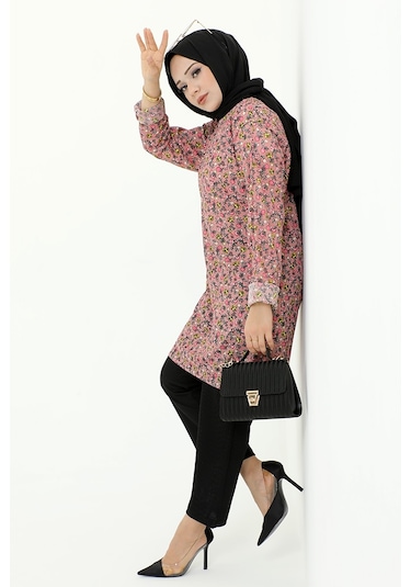 Efdal Çiçek Desen İkili Takım 532 - Pudra