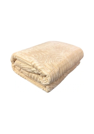 Özdilek Prestige Kalın Embos Çift Kişilik Battaniye (220x240)-Bej Yeni Desen