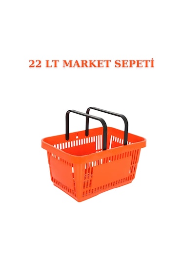 5 adet 22Litre Market ve Alışveriş Sepeti, Saplı Market Sepeti T