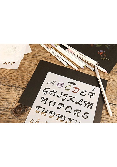 Aubyhe Ployester 14 Numara Çizim Åžablonu - Renkli Desenler İã İn El Åžekilli Åžablon, Albã¼m Ve El Defteri Yapä M Aracä