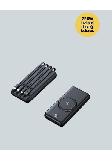 İphone Ve Android Uyumlu 10000mah Powerbank Hem Kablolu Hem Kablosuz Diğer